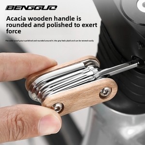 BG-9850 Acier allié 45CR Forgé Tournevis 8-en-1 Clé T25 Mini <span class=keywords><strong>Outil</strong></span> combiné pour vélo <span class=keywords><strong>Outil</strong></span> <span class=keywords><strong>multifonction</strong></span> à élastique - Product Image 4