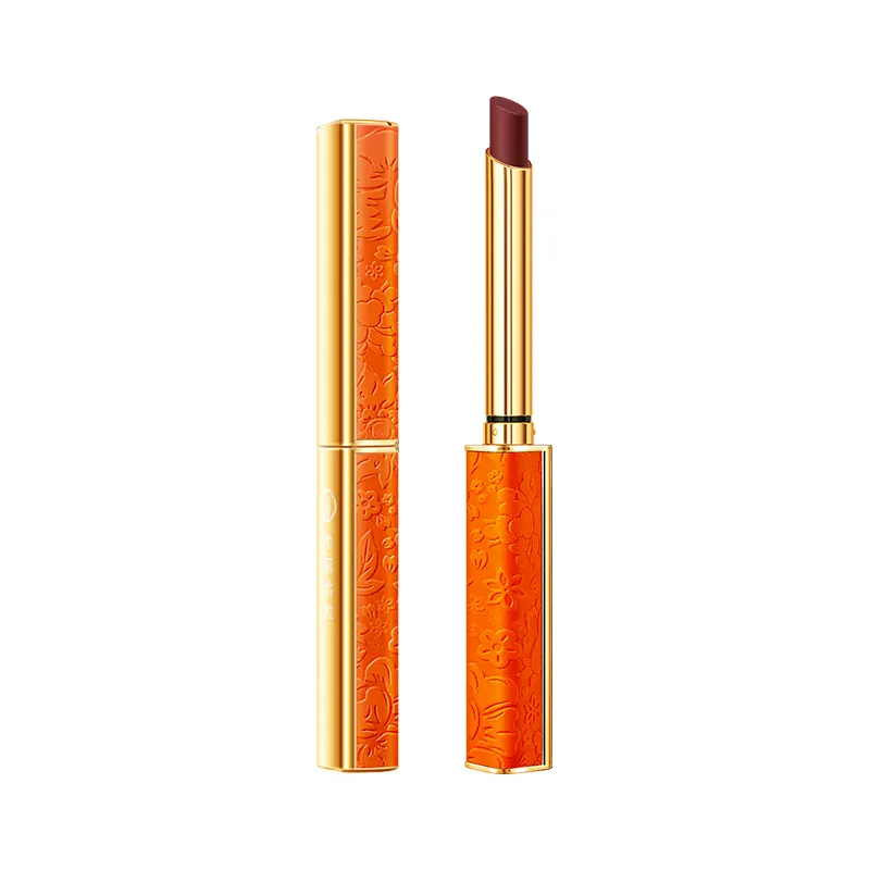 OEM ODM Orange velvet lipstick soft fog silky texture rich color easy to apply non drying waterproof lipstick lipstick