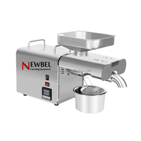 Presse à huile à contrôle de température de qualité alimentaire Newbel OP-01 pour graines de colza, graines de thé, arachides, graines de sésame / Presse à huile à froid