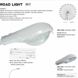 ไฟถนน HFR-400A E40 กำลังสูงสุด 400 วัตต์ โครงอะลูมิเนียมอัลลอยด์ แบบกระจายแสงประเภทที่ 3 สำหรับใช้งานภายนอกอาคาร - Product Image 4