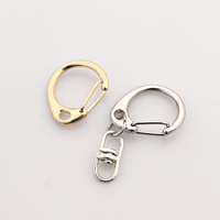 Livraison directe d'usine boucle rotative en alliage de Zinc bricolage porte-clés accessoires D mousqueton porte-clés en métal fendu