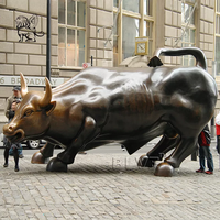 BLVE grande décoration extérieure Art moderne jardin Bronze grandeur nature taureau Statues Wall Street bétail Sculpture