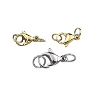 Fermoir mousqueton en acier inoxydable doré avec anneaux de saut crochets connecteurs pour collier Bracelet fournitures de fabrication de bijoux Diy