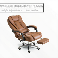 Chaise de bureau ergonomique moderne et élégante à dossier haut, en cuir PU réglable, de haute qualité, avec repose-pieds, à prix abordable