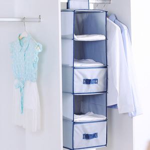 Cheap Washable Hanging Drawer Organizer Wardrobe Layered Hanging Underwear Storage Bag Dormitory <b>Foldable</b> Storage <b>Box</b> - Product Image 3
