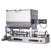 Machine de remplissage robuste pour pâtes épaisses et liquides, avec mélangeur et chauffage, et trémie réglable
