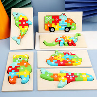 Jeu de puzzle 3D en bois populaire pour enfants, autres jouets éducatifs de dessin animé, dinosaures, animaux, pour l'apprentissage des enfants