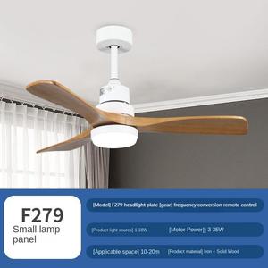 Ventilador de techo LED de CC moderno del mejor fabricante, madera maciza oscura, 3 aspas, iluminación interior, interruptor de Control remoto de Metal blanco - Product Image 4
