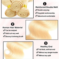 Prix de gros, lots de cheveux brésiliens Remy 10A blonds # Cheveux humains 100% naturels, ondulés, non traités chimiquement, pour tresses, pour femmes noires