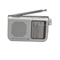 Radio portable PANDA nouvelle conception, petit transistor AM/FM 3 bandes ondes courtes, indicateur de puissance, argent, prise casque, alimentation piles AA