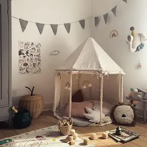 2022 새로운 실내 큰 놀이 집 독서 코너 어린이 캔버스 yurt 장난감 텐트