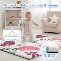 Tapis de jeu pour bébé en mousse épaisse et douce, imprimé floral en coton, de haute qualité, matelassé, lavable et amovible – Fournisseur d'usine