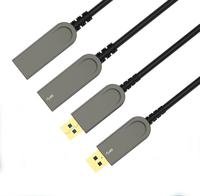 Shinestrong Kabel AOC Optik Aktif USB 3.0, Kabel Repeater Aktif USB 3.0 AM Ke AF Hibrida 50M 100M
