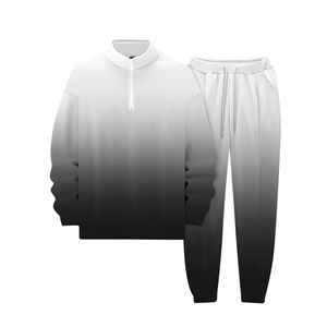 남성 도매 사용자 정의 로고 투피스 크루넥 스포츠웨어 세트 캐주얼 세트 후드 가을 캐주얼웨어 느슨한 3D 프린팅 - Product Image 2