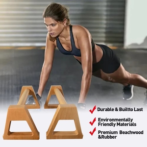 Poignée en bambou en bois massif Parallettes Parallels Dip Set Push Ups Barras Board Stand Body Fitness Balance pour la gymnastique à domicile - Product Image 5