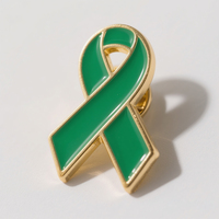 Épinglette moderne en gros, style antique, pour la sensibilisation au cancer de la prostate, bleu clair, émail rose doux, nœud magnétique, personnalisable, pour le cancer du sein
