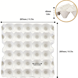 再生纸浆纸制蛋托盒可生物降解30格包装盒，适用于鸡、鹌鹑、鸭蛋农场零售批发 - Product Image 3
