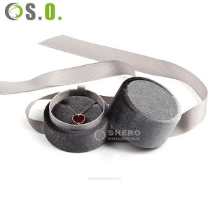 Caja de Terciopelo para Regalo de Joyería, Fabricada en China, Caja de Gamuza Personalizada para Collares y Colgantes con Lazo, Caja de Franela para Anillos de Diamantes - Product Image 6