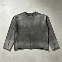 T-shirt vintage à manches longues de qualité supérieure, effet délavé, 300 g/m², personnalisable, pour homme