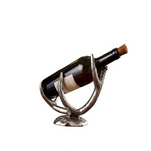 Porte-bouteilles à vin moderne en acier inoxydable, présentoir pour la décoration de la maison - Product Image 1