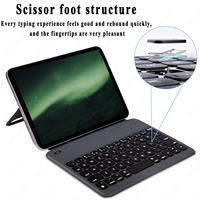 Keyboard nirkabel ramping kulit PU portabel bisnis 2023 populer untuk iPad Mini 6 8.3 2021 A2567 A2568 A2569 Keyboard magnetik