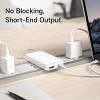 Chargeur ultra-fin 65W PD 3.0 avec protections de sécurité intégrées, ports USB-A/USB-C, design écologique