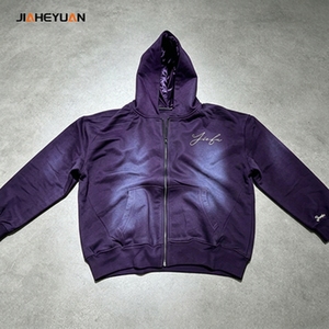 Felpa con Cappuccio di Alta Qualità, Streetwear 460GSM, Zip Integrale, Effetto Sbiadito, Fodera in Raso, Oversize da Donna - Product Image 1