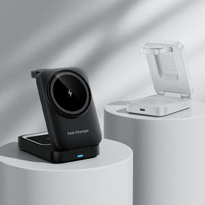 Tre-in-uno caricabatterie Wireless per telefoni <span class=keywords><strong>cellulari</strong></span> <span class=keywords><strong>Apple</strong></span> portatile qc3. 0 15W supporto di ricarica per Desktop a ventosa magnetica funzione pieghevole - Product Image 3