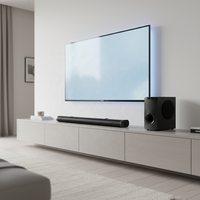 Système Home Cinéma sans fil BT 2.1 canaux, barre de son TV 6,5 pouces en plastique et aluminium, 4+ haut-parleurs, audio haute puissance, son surround