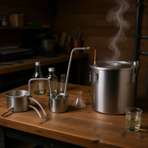 Alambic de distillation d'alcool Moonshine Still Water, 13,2 gallons, en acier inoxydable, avec fût Thumper, kit de brassage maison - Product Image 2