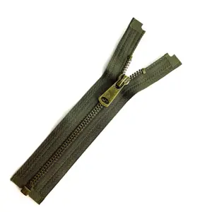 Yüksek kaliteli yeşil bronz diş oeko-tex standart 100 Close-end No.5 fermuar ayakkabı ve cüzdan