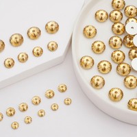 Cuentas de diamante de imitación de resina epoxi de topacio Colorado claro de 5 mm, cálidas, con orificio central y parte trasera plana, para coser, colgante deslizante, accesorios de joyería