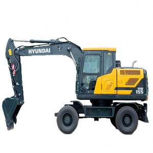 Nouvelle pelle sur pneus Hyundai Hw155 8 tonnes, engin de chantier sur chenilles, nouvelle mini-pelle sur pneus Hyundai HW155 - Product Image 1