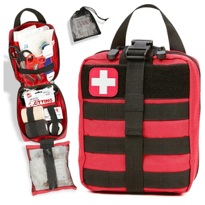 Pochette de survie compacte vide pour trousse de premiers secours, à fixer sur ceinture ou gilet, sac médical de traumatologie - Polyester durable - Product Image 1