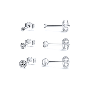 Nouvel ensemble de boucles d'oreilles clous en argent S925 avec zircon et diamant, style mini mode 2021 - Product Image 3