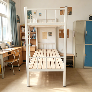 Modern Strong Metal Double Steel Bunk <b>Bed</b> <b>Space</b>-<b>Saving</b> Design for Kids Adults Dormitory Bedroom Apartment School Farmhouse Hotel - Product Image 6
