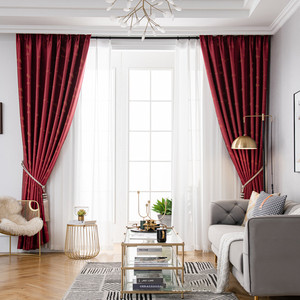 Couleur Pure lumière luxe <span class=keywords><strong>baroque</strong></span> tissu de rideau occultant jacquard rideau <span class=keywords><strong>rideaux</strong></span> sur mesure pour balcon, salon et chambre. - Product Image 4