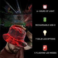 Cappello a Secchiello ALLCH per Bambini, Nuovo Design Luminoso Unisex con LED RGB Ricaricabile, per Sci, Sport, Pesca, Casual, Feste e Viaggi