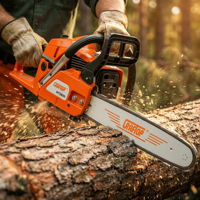 Tronçonneuse à essence industrielle durable de 54,5 cm³ pour l'abattage d'arbres, machine à couper le bois 5800
