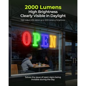 Lemonnova Open <b>Sign</b> 40x14 LED Multi-Color Sequential <b>Light</b> Commercial Storefront Display - Product Image 4