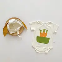 도매 2022 여름 귀여운 당근 인쇄 유아 아기 Rompers