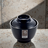 Bol à soupe miso noir en mélamine japonaise Yangge pour restaurant
