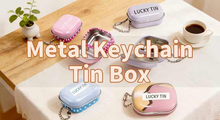 Small Keychain Box Manufacturers Custom Tinplate Box Keychain Mini Metal Can Storage ...