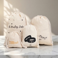 Petites pochettes en tissu taille personnalisée pochette à cordon de couleur naturelle avec méthode d'impression logo sac à cordon anti-poussière