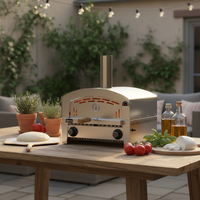Oven Pizza Luar Ruangan Stainless Steel Portabel Berbahan Bakar Gas dengan Termometer untuk Halaman Belakang/Teras