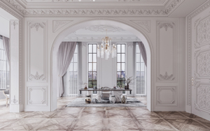 Villa Neoclassica di Lusso Eco-Sostenibile: Soluzione Completa con Rendering <span class=keywords><strong>3D</strong></span>, Progetto Architettonico, Design d'Interni, Bagno, Camera da Letto, Soggiorno - Product Image 4