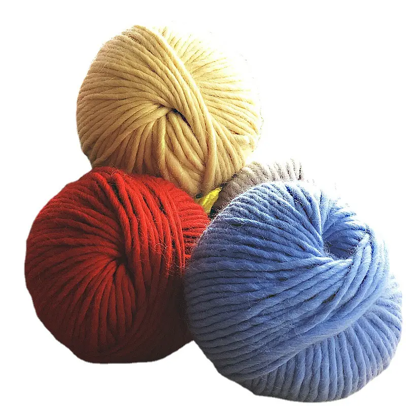 Nhà Máy Bán Mềm Chunky Merino Len Sợi 100% Úc Len Cho Tay Đan 4-6Mm Độ Dày