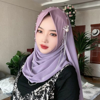 Nuosha OEM Nouveau style tendance Hijab en cristal unique fait main en Malaisie et en Indonésie, tempérament unique, CE, usage quotidien