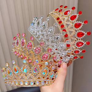 Tiara Corona Plateada Vintage con Cristales <span class=keywords><strong>de</strong></span> Cuarzo Transparentes, <span class=keywords><strong>Coronas</strong></span> <span class=keywords><strong>de</strong></span> Reina, Tiara Elegante para Boda <span class=keywords><strong>de</strong></span> Princesa Real - Product Image 1