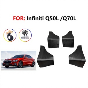 แผ่นกันโคลนสำหรับ Infiniti Q50L Q70L ปี 2015-2024 สีดำ พลาสติก ป้องกันยางรถยนต์ - Product Image 5